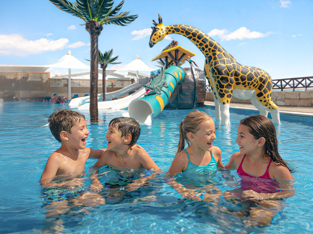 Club infantil y mini parque acuático en Royal Solaris Cancún